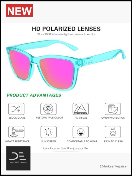 Polarized Sunglasses - UV Protection Retro Square Frame main image 4